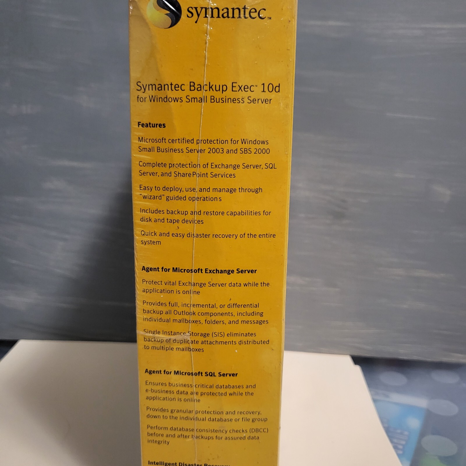Symantec Backup Exec 10d For Windows Small Business Server