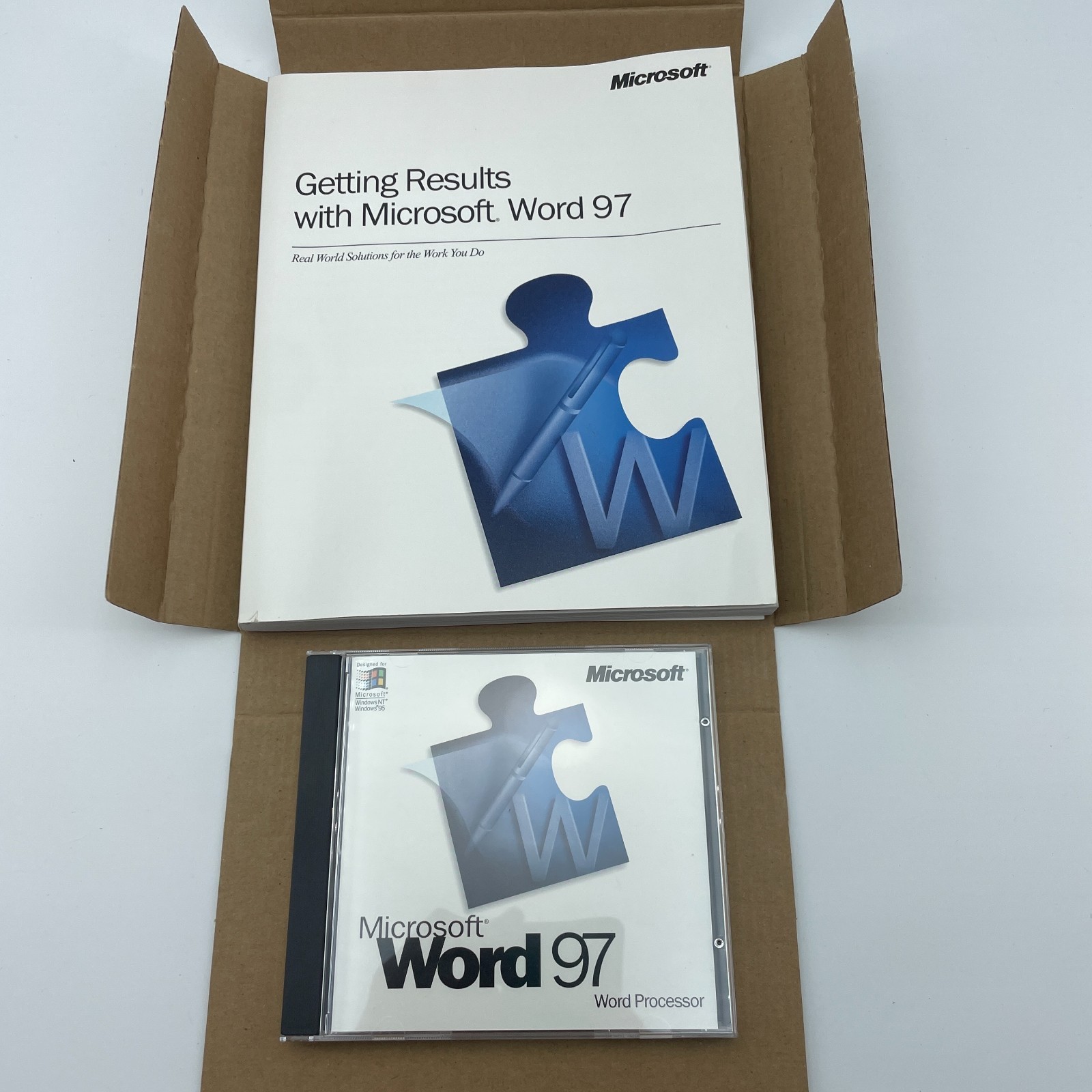 MICROSOFT Word 97 Upgrade Windows 95 NT CD ROM Vintage Software Big Box With Key