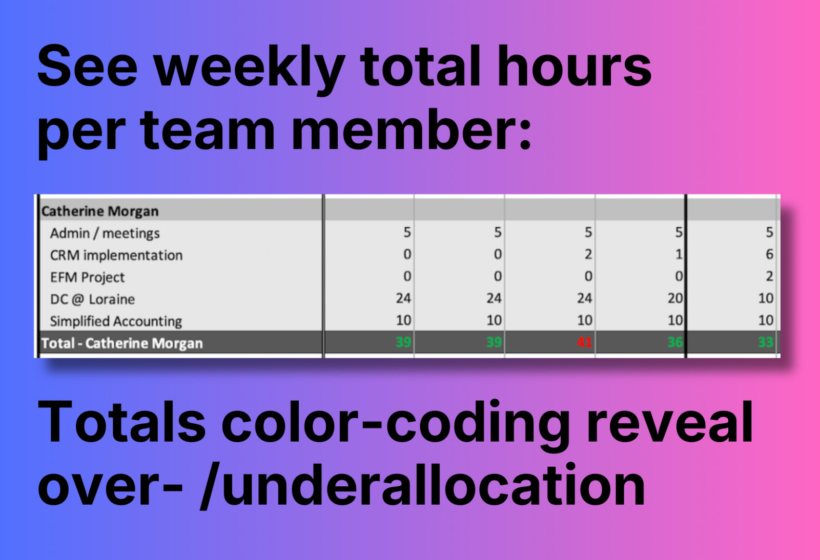 Team Resource Planner for Excel
