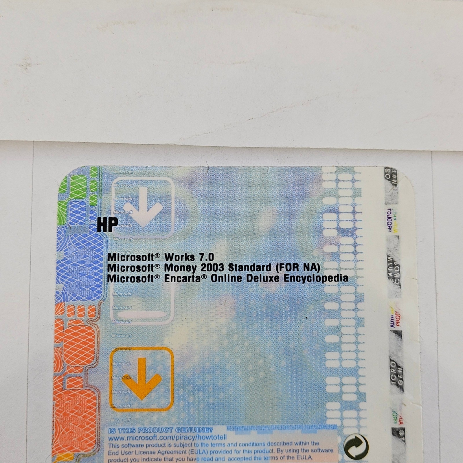 Microsoft Works 7.0 PC Software CD OEM HP X08-84228 Money 2003 Encarta Disc