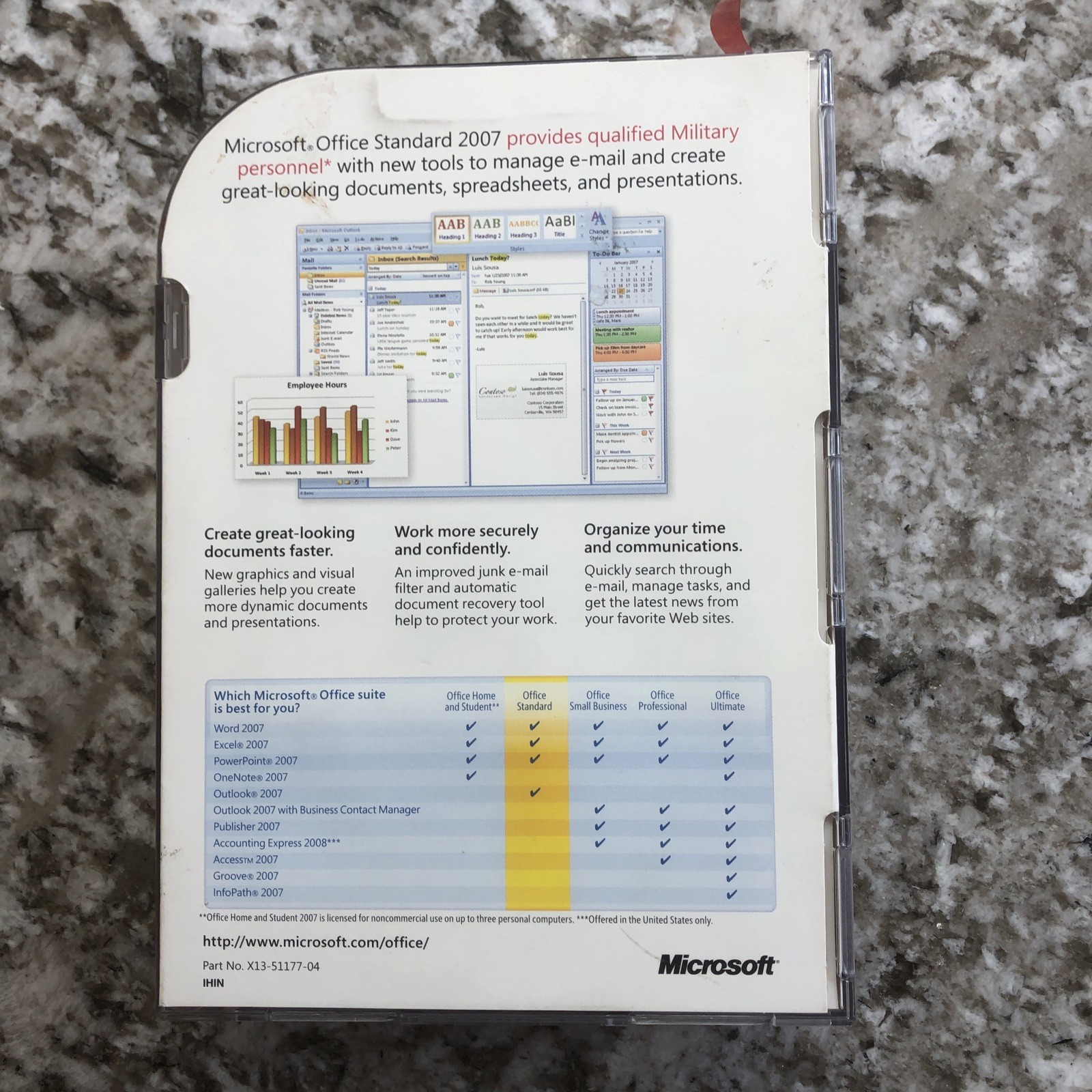 Microsoft Office Standard 2007 Military Appreciation Edition Word Excel Etc. 1/3
