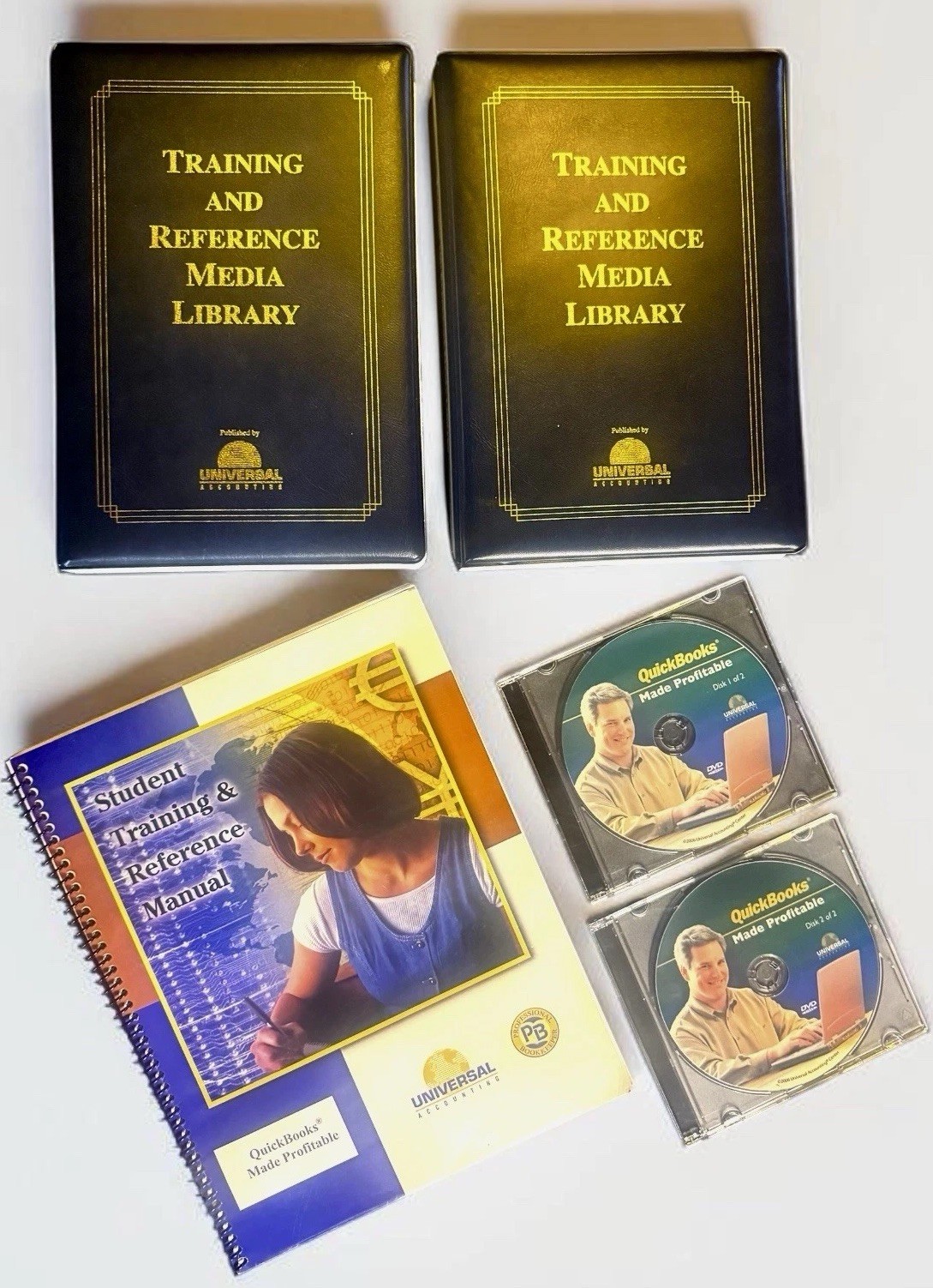QuickBooks Training Lot DVDs CD-ROM Manuals Universal Accounting Bookkeeper Set