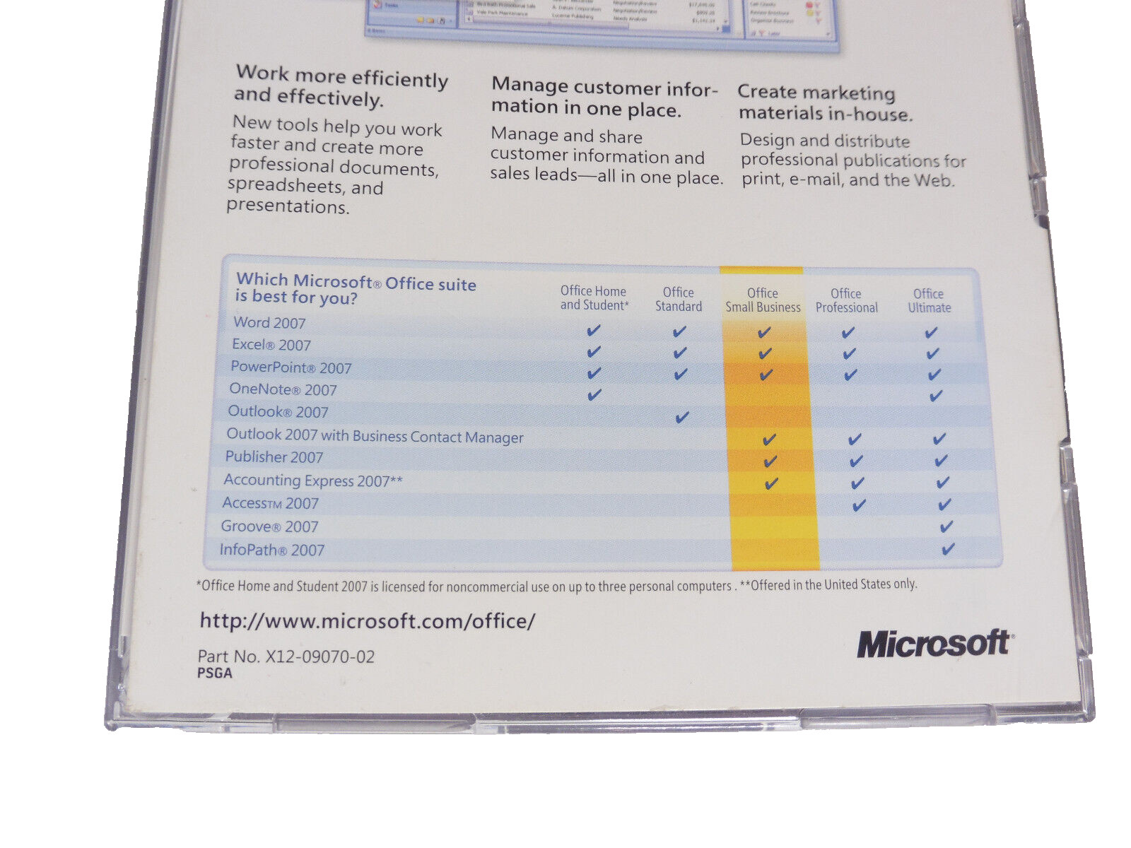 Microsoft Office Small Business 2007 Upgrade