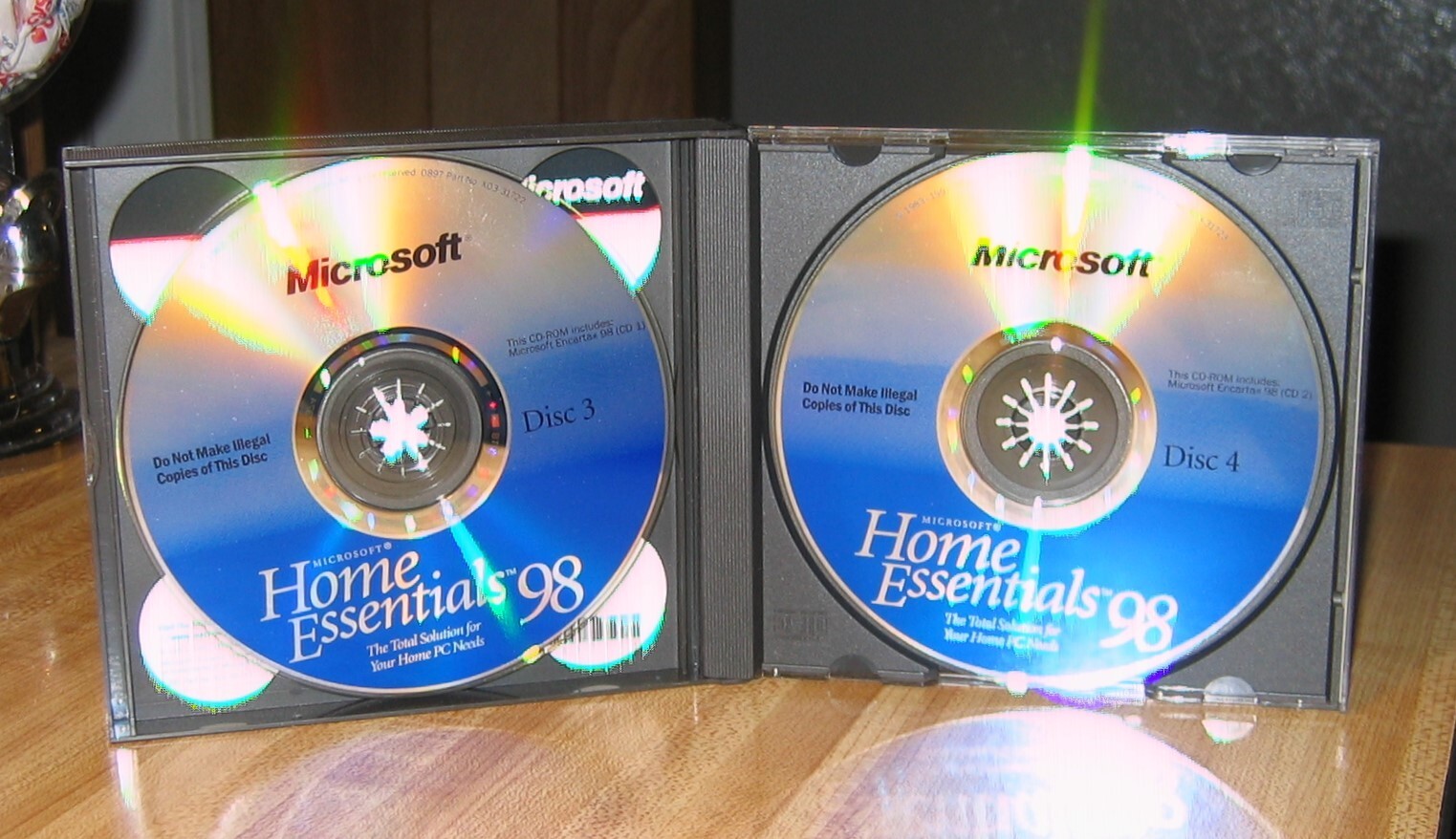 Vintage Microsoft 98 Software Works and Home Essentials-8 CDs