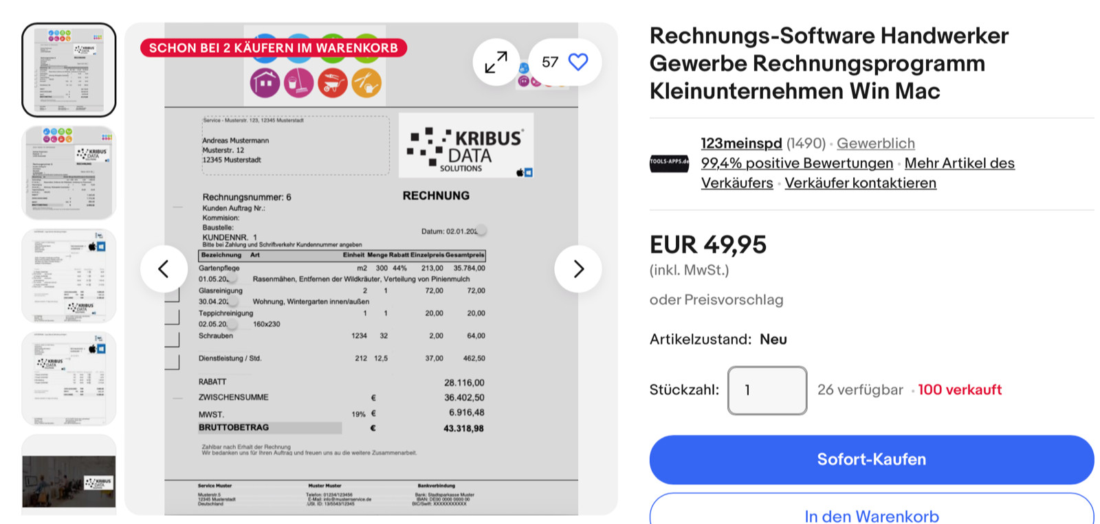 Warehouse Customer Management Invoice Program Services Windows Mac macOS