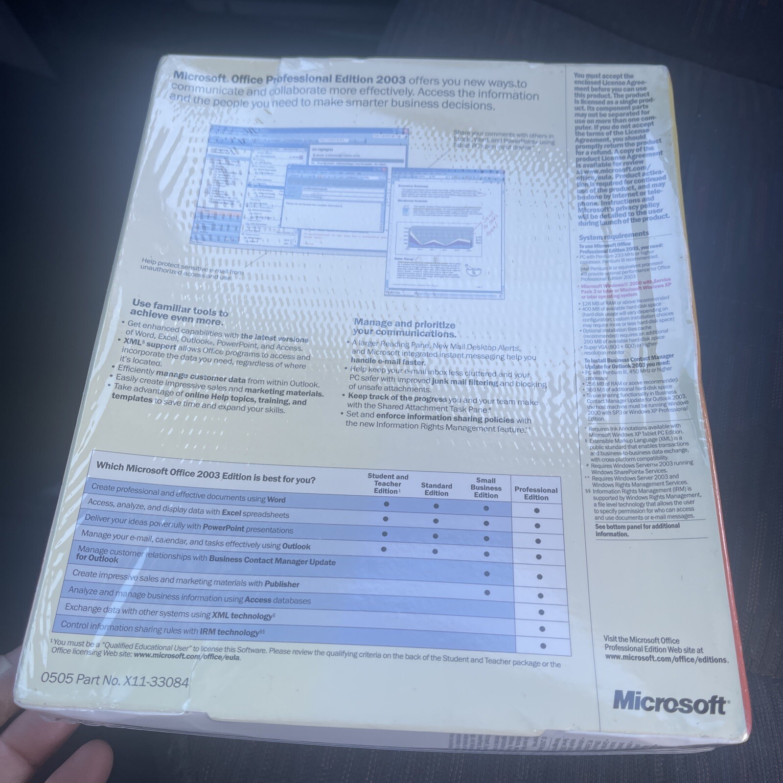 Microsoft Office 2003 Professional Edition Retail Sealed Brand New