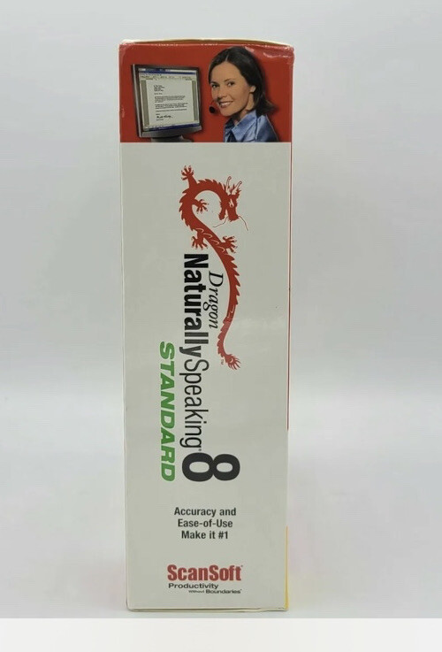 New Sealed Dragon Naturally Speaking 8 Standard ScanSoft Software – SU