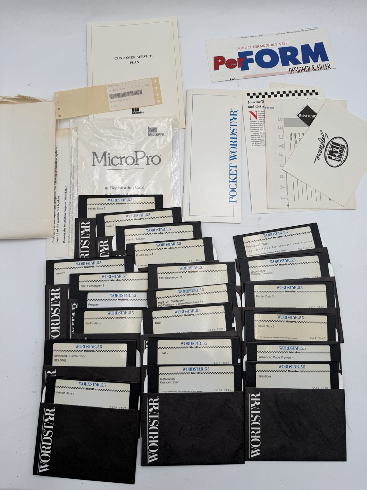 Wordstar 5.5 MicroPro Software 21 5.25” Disks & Documentation Vintage