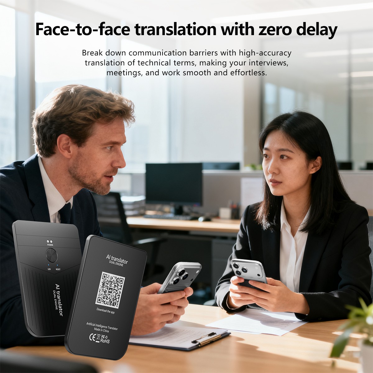 Language Translator Device Two-Way Instant 136 Languages Voice & Text & Offline