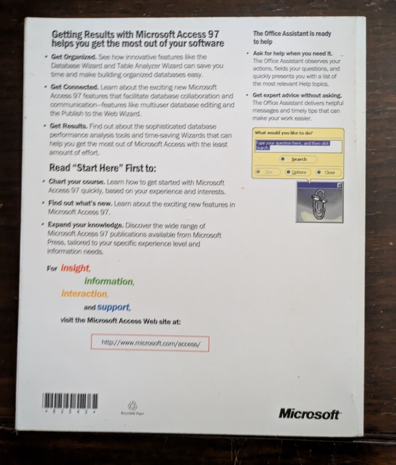 Getting Results With Microsoft Office 97 Book Only