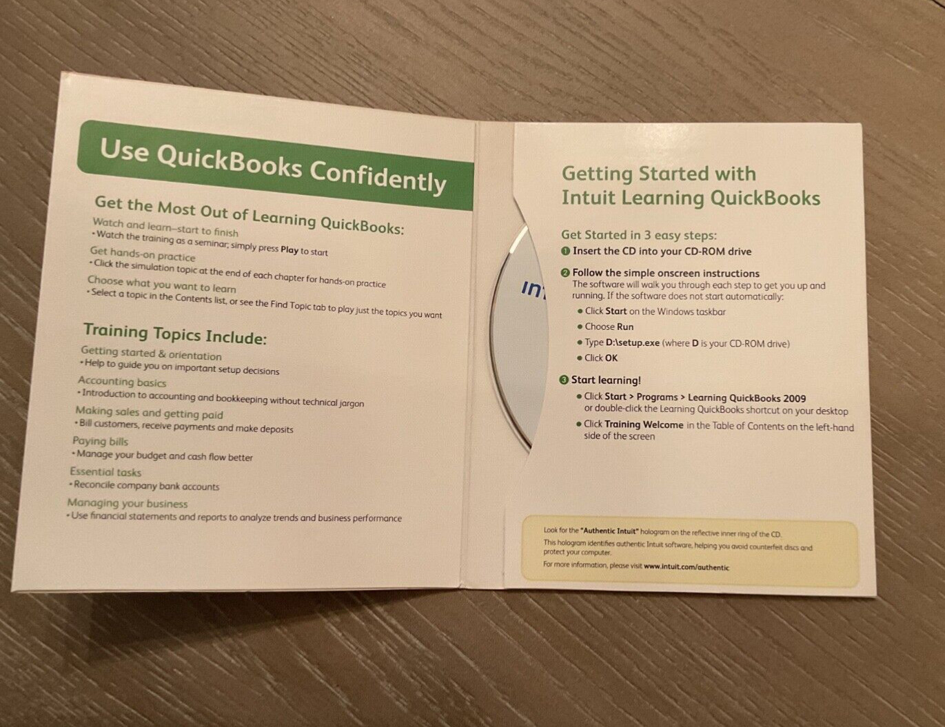 Learning Quickbooks Training CD – Covers Premier & Pro 2009