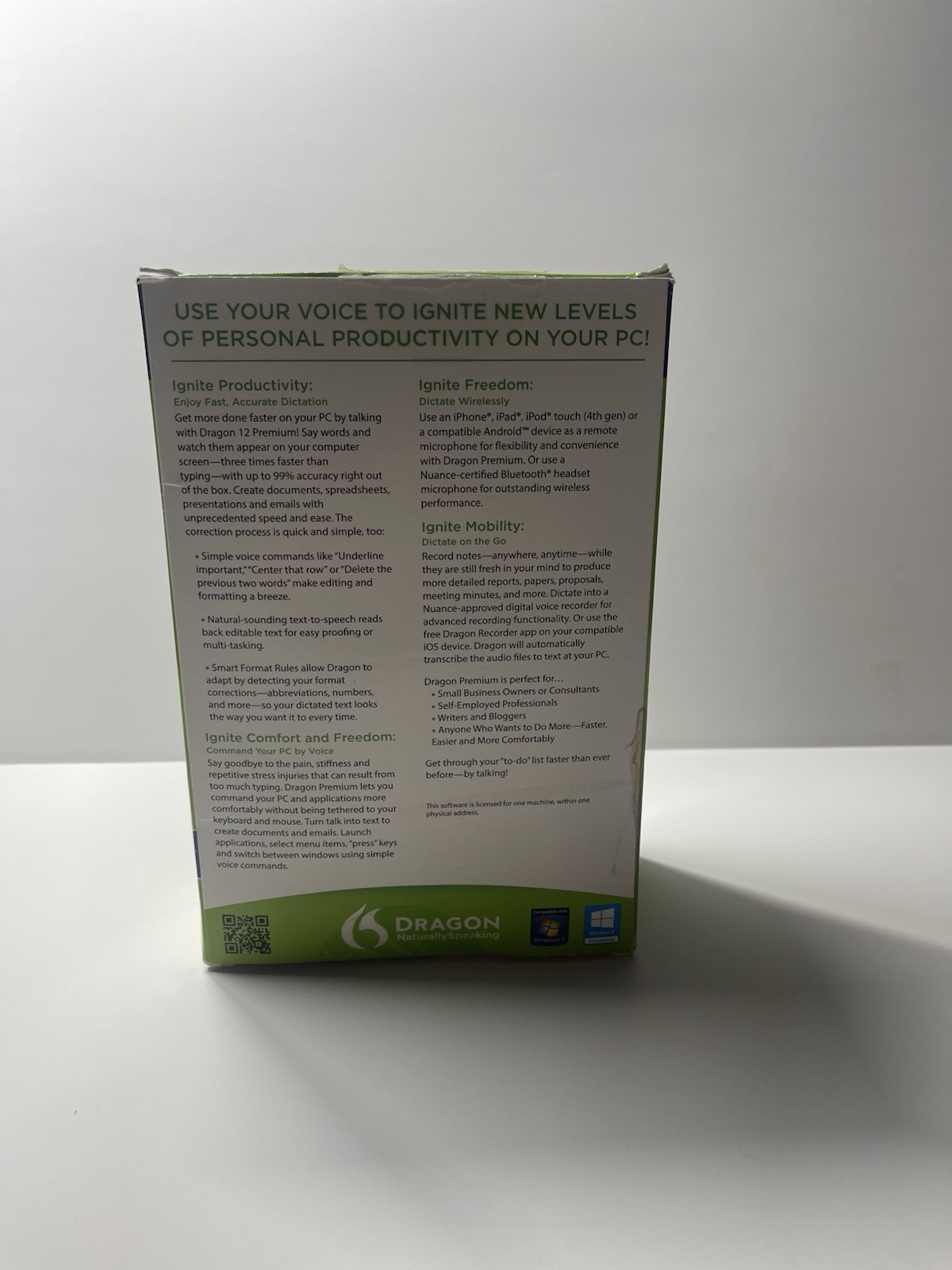 DRAGON Naturally Speaking Premium Edition Version 12 Speech Recognition Software