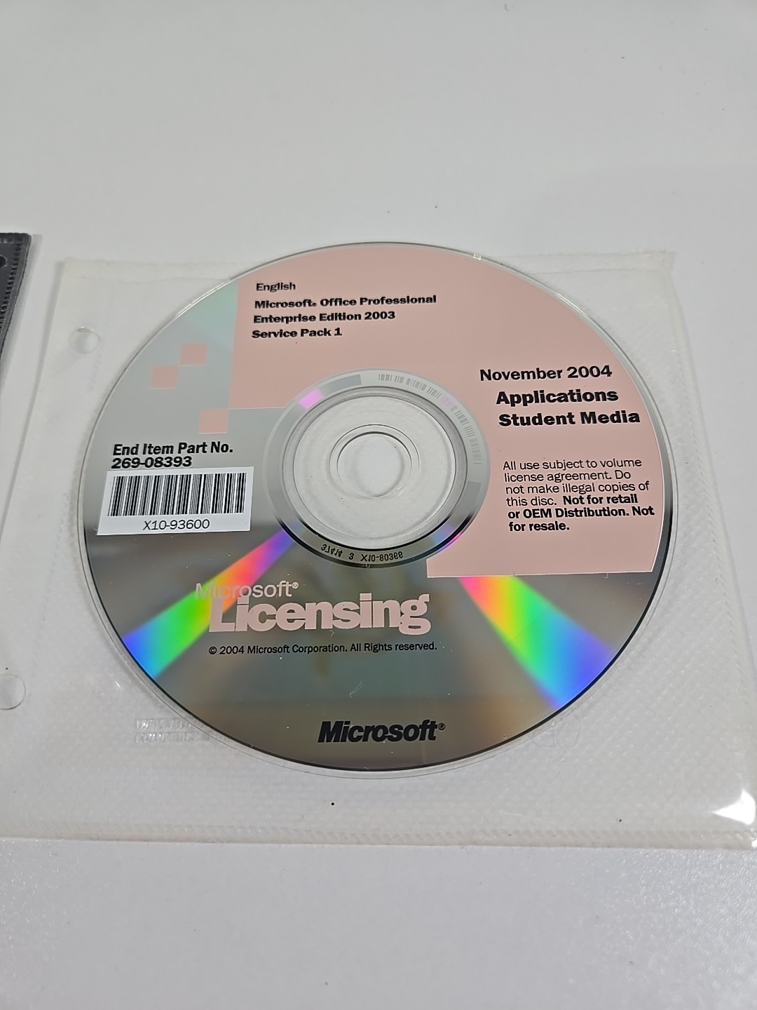MICROSOFT OFFICE 2003 Professional Enterprise Edition 2 Disc SERVICE PACK 1