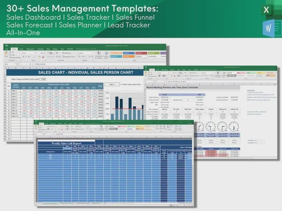 30+ Sales Management Excel Templates | Sales Tracker, Dashboard, Funnel