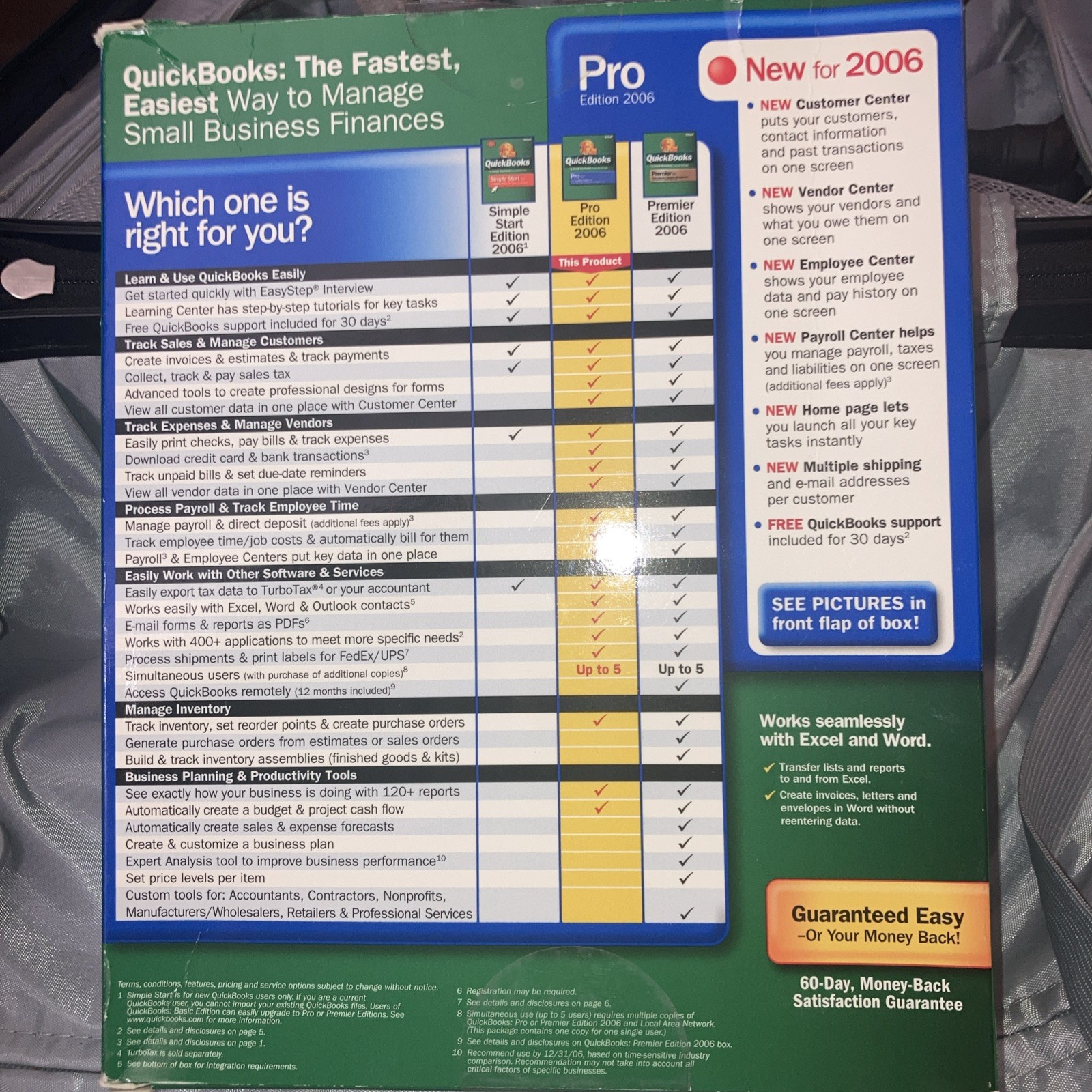 QuickBooks Pro 2006 Complete CD Manual Box Intuit Windows XP W/Product Key