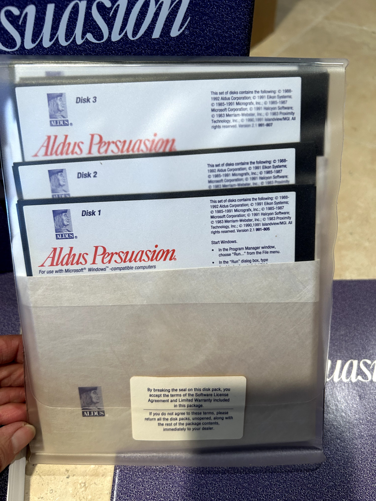 Aldus Persuasion Version 2.1 desktop presentation for Windows Vintage