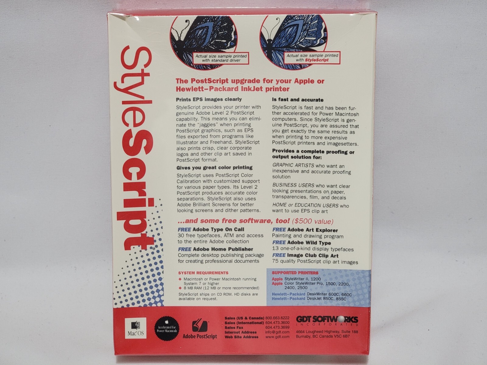 NEW (Read) StyleScript Mac Adobe PostScript Apple / HP Printing Software SEALED