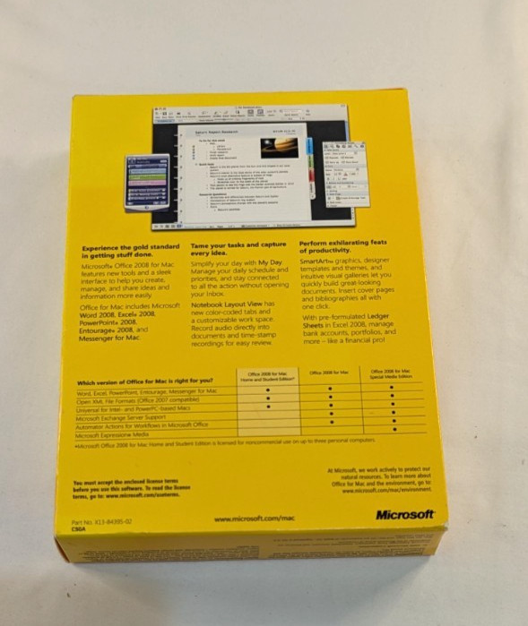 Office: Mac 2008 Home & Student Edition with Three Product Keys