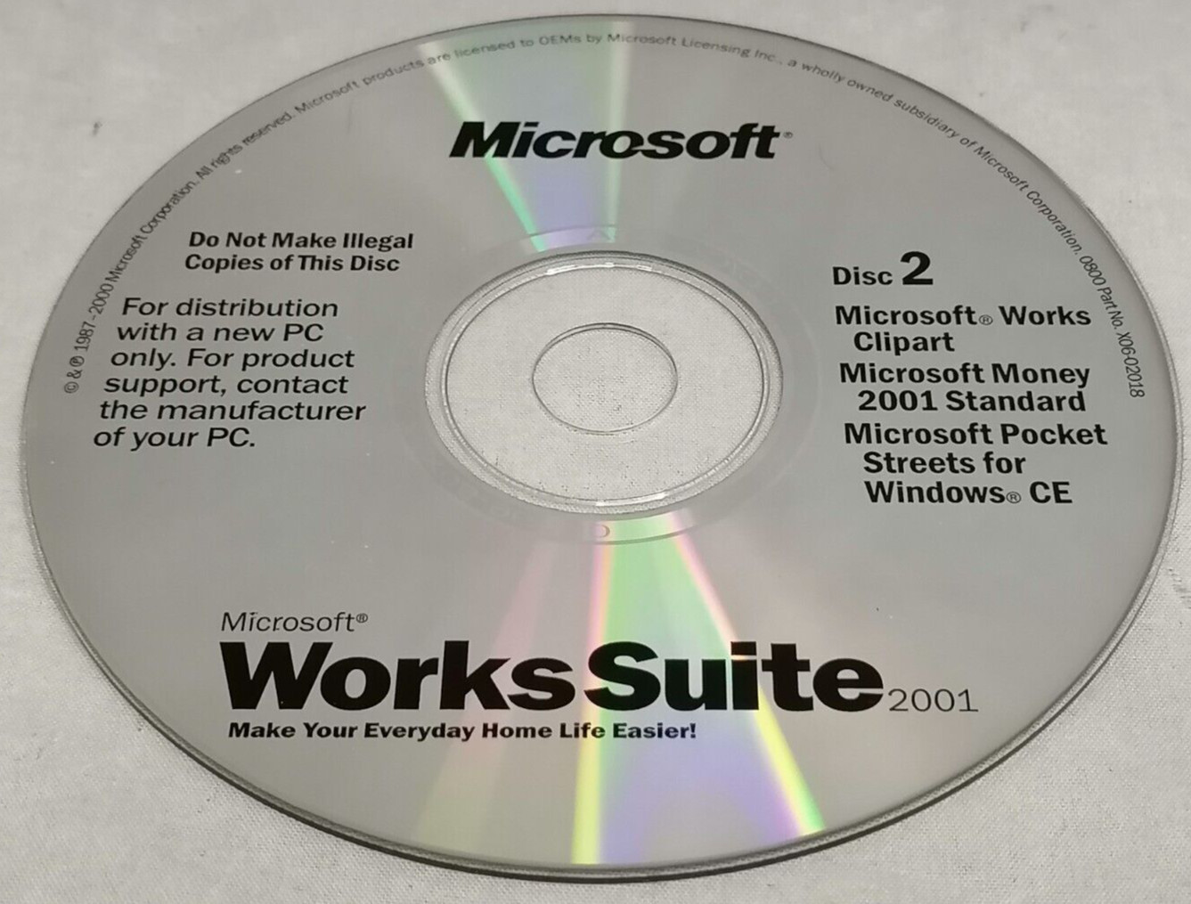 Vintage Microsoft WorksSuite 2001 Disc Set P/N: X06-21668