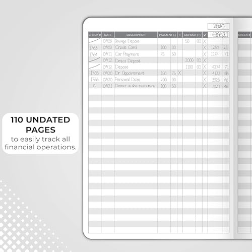 Check Register Book – Deluxe Transaction Register, Accounting Ledger Book,