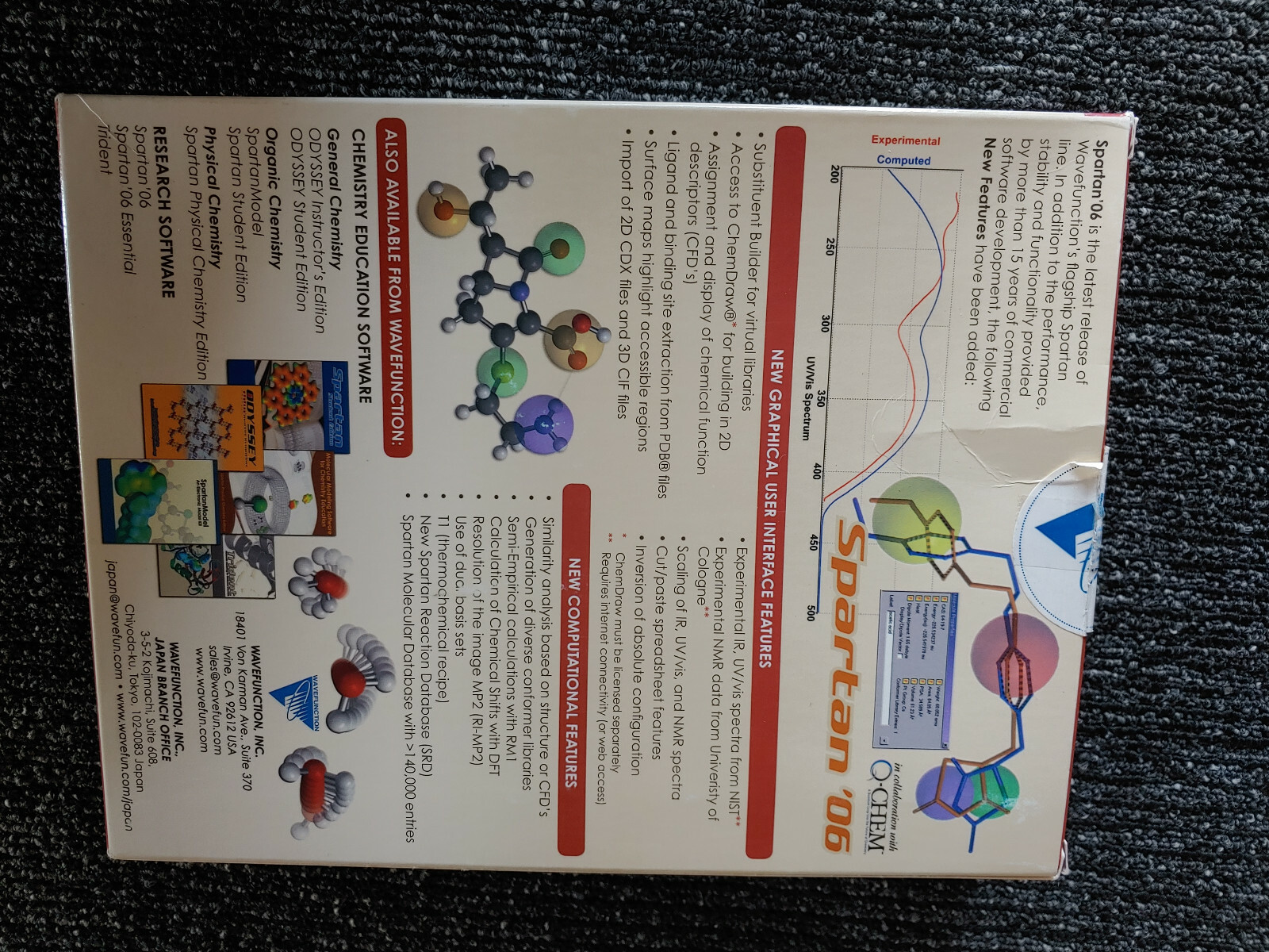 Spartan ’06 Macintosh edition Wavefunction chemistry education software Q-CHEM