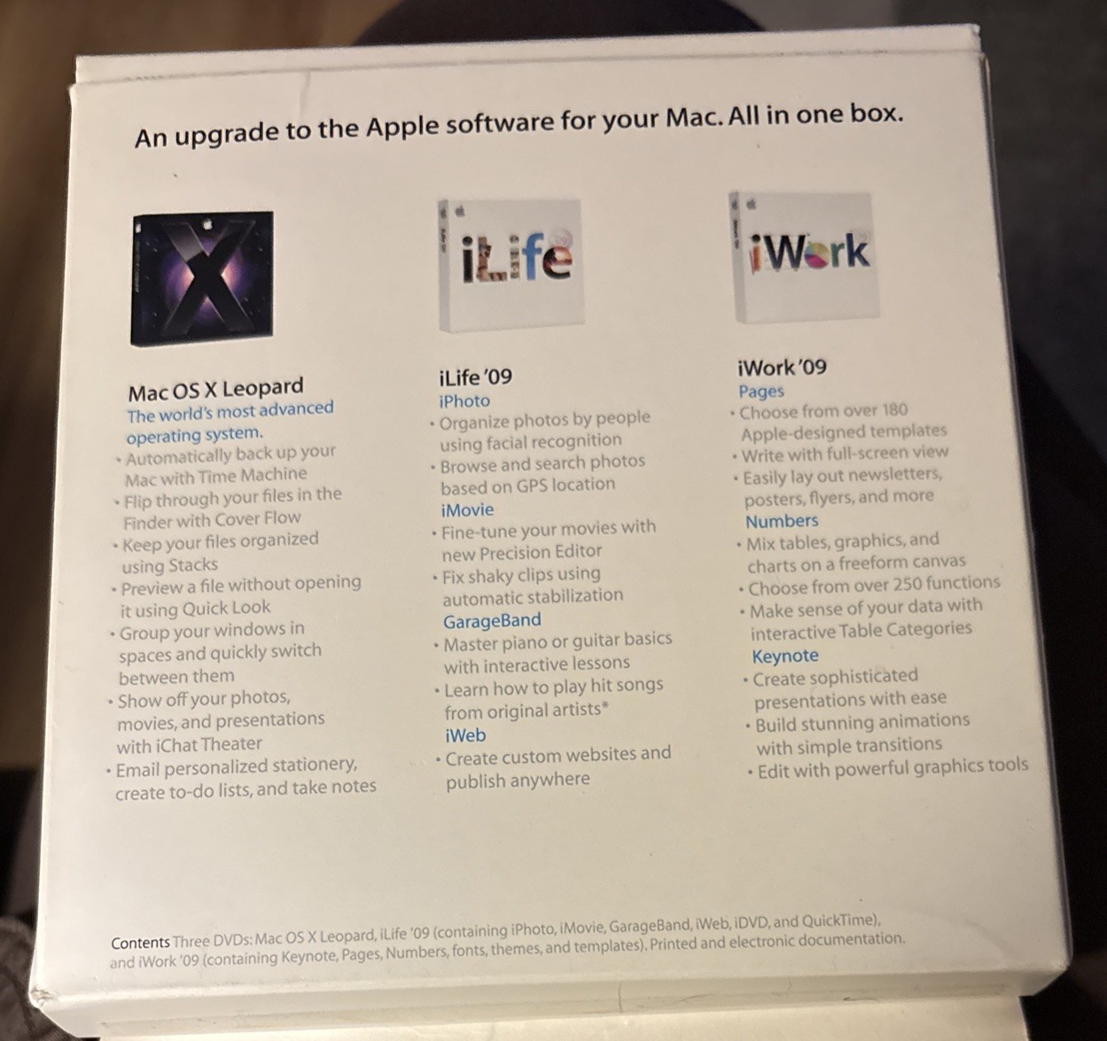 Mac Box Set – OS X 10.5.6 , iWork ’09, iLife ’09 (MB997Z/A)