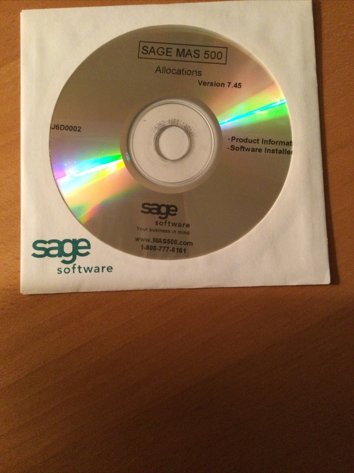 BRAND NEW UNUSED SAGE MAS500 Allocations Version 7.45. Software + Docs On CD