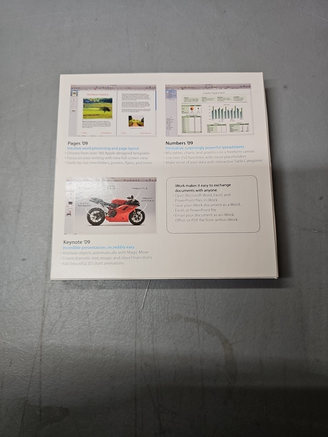 Apple iWork Deluxe Software Pack Numbers, Pages, Keynote Mac OS X Macintosh