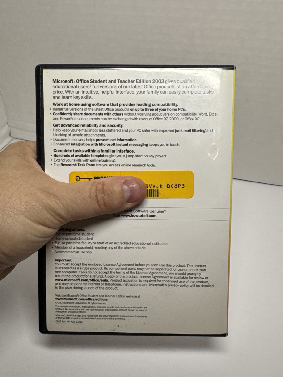Microsoft Office Student and Teacher Edition 2003 Word Excel With Key OEM