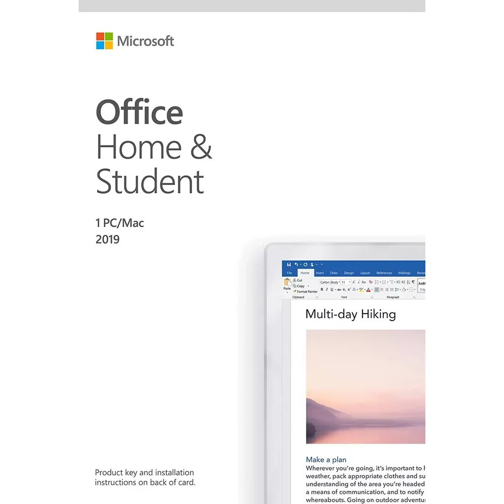 Microsoft Office Home & Student 2019 – 1 PC/Mac – New Sealed – US/Canada