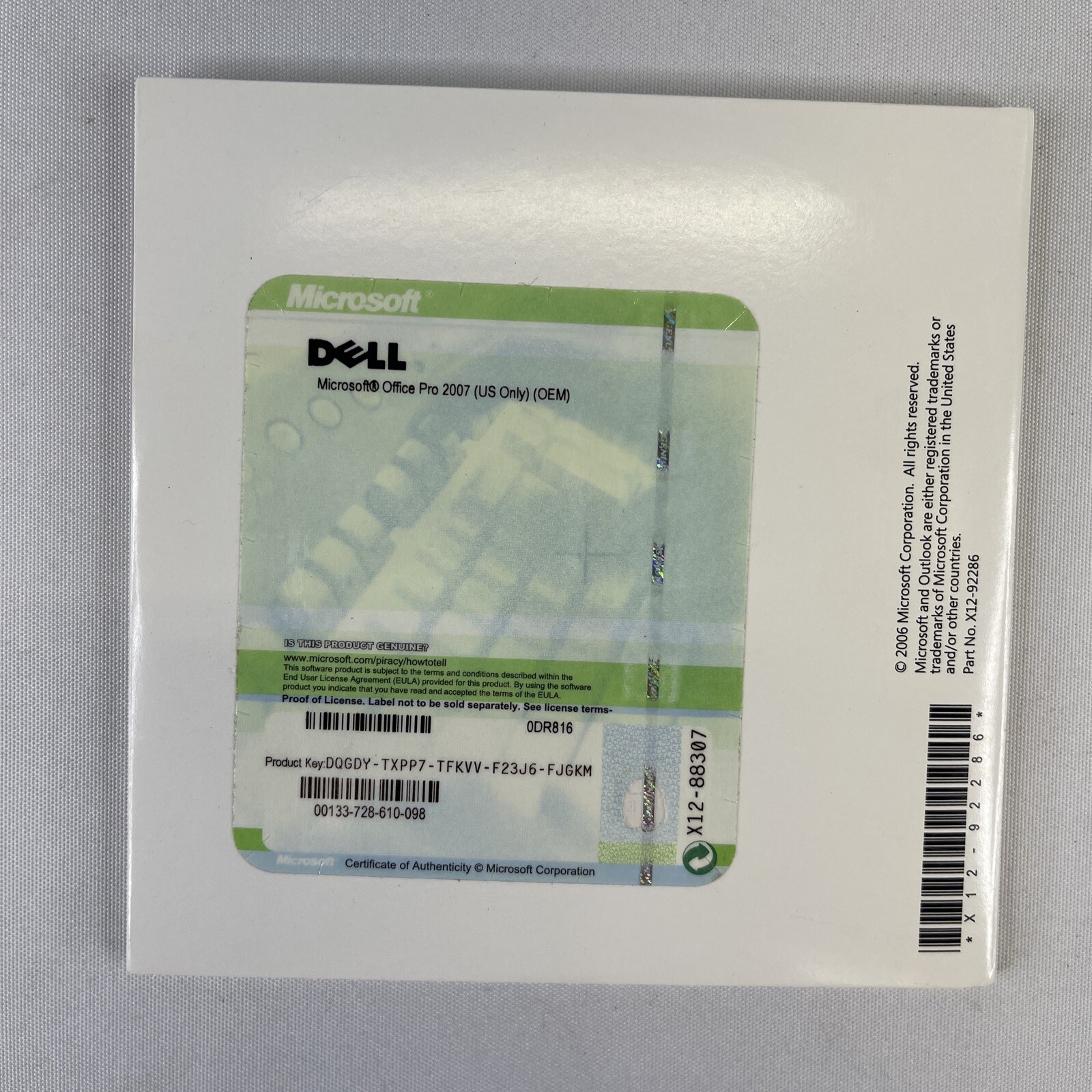 Microsoft Office 2007 Professional Full English Version MS Pro -Used-