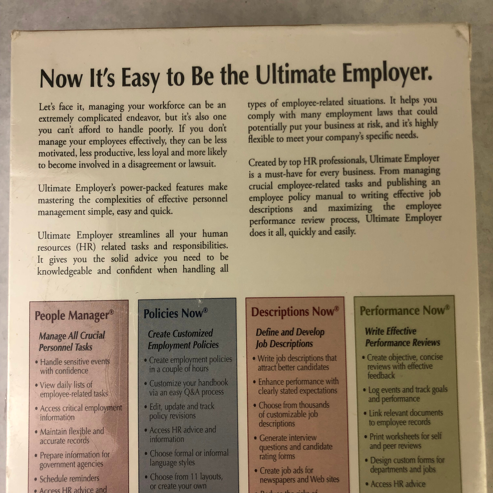 Ultimate Employer Workforce Management Software CD-ROM HR Work Tools Administaff