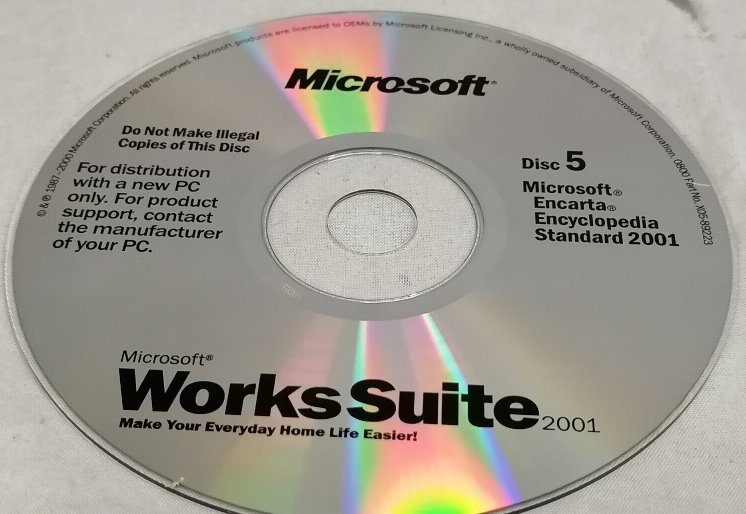 Vintage Microsoft WorksSuite 2001 Disc Set P/N: X06-21668