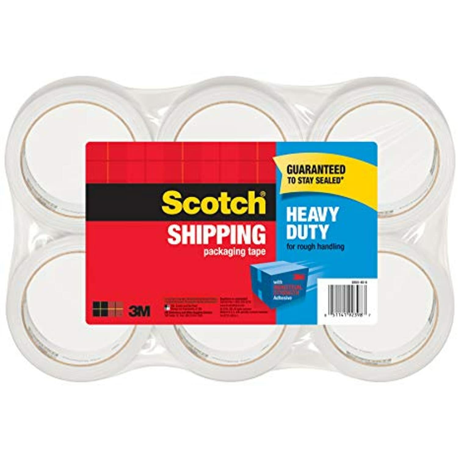 Scotch Heavy Duty Packaging Tape, 1.88″ x 54.6 yd, Designed for Packing,