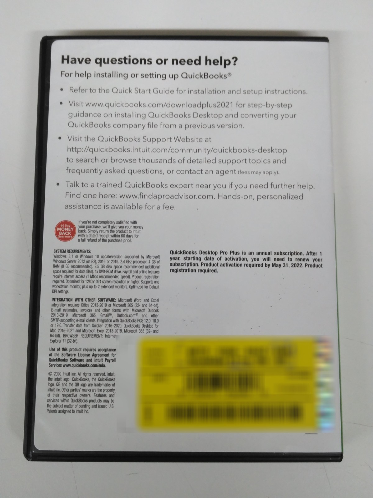 QuickBooks Desktop Pro 2021 Software Media