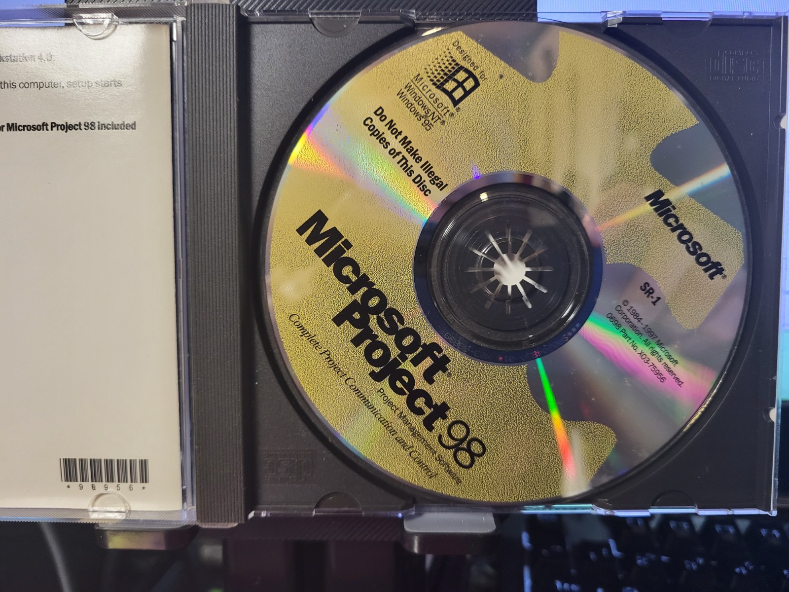 Microsoft Project 98- Management PC CD with Case