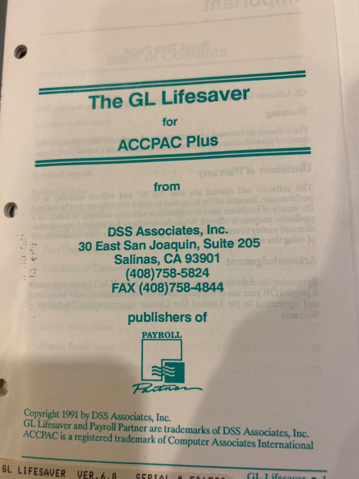 EXTREMELY USEFUL BRAND NEW ADD-ON Accpac Plus GL Lifesaver v6.0 Disk and docs.