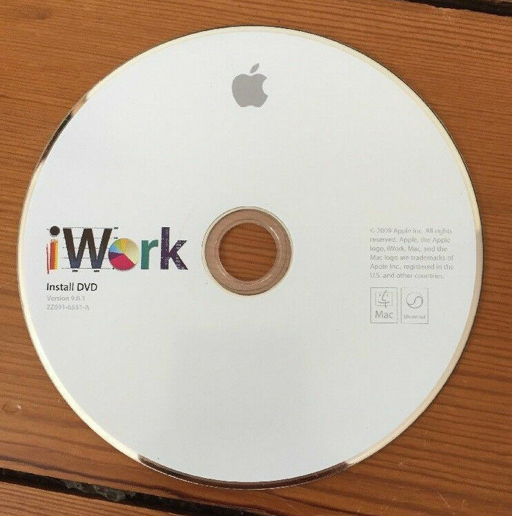 2009 iWork Macintosh Mac Install Software DVD 9.0.3 Disc Pages Numbers Keynote