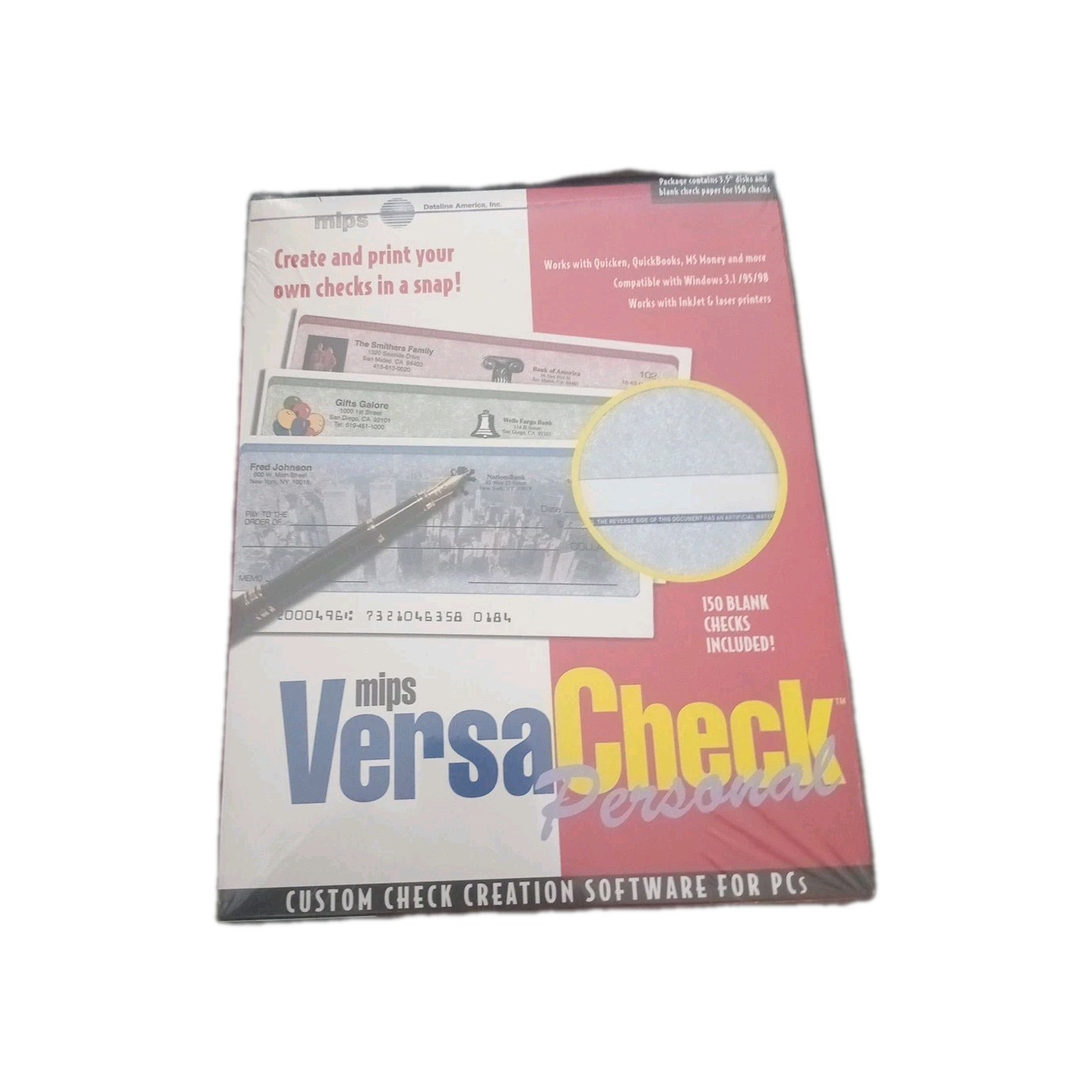 Mips Versa Check Personal Custom Check Creation Software 3.5″ Floppy w/150 Blank