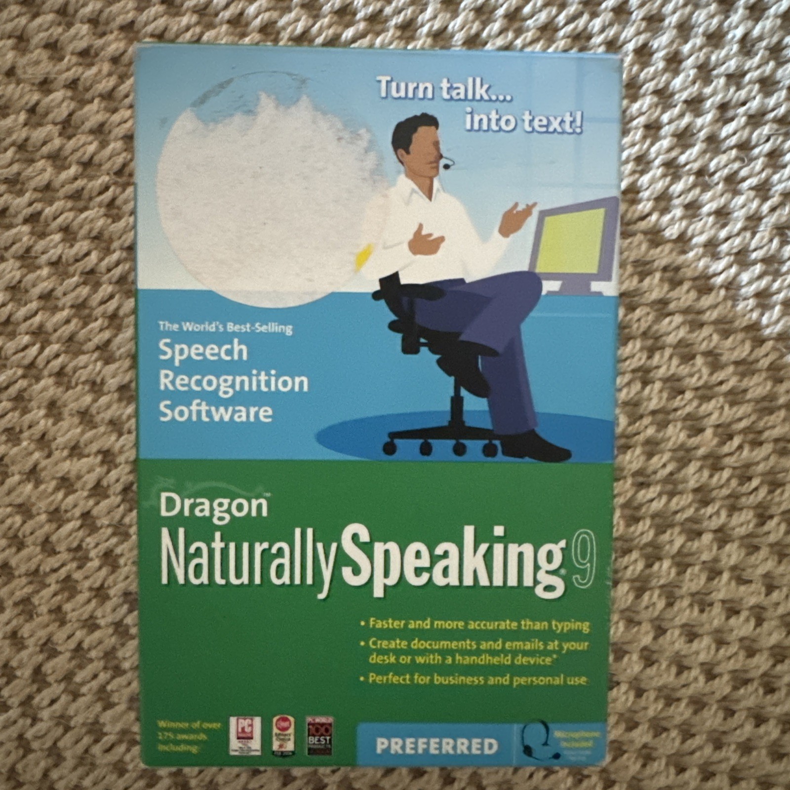 Nuance Dragon NaturallySpeaking 9 Preferred Speech Recognition CD Windows Engli…