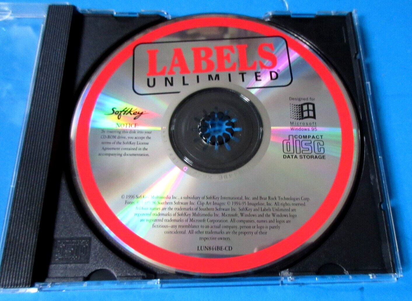 Labels Unlimited SoftKey w Manual – Windows 3.1, 95 Jewel Case 1996