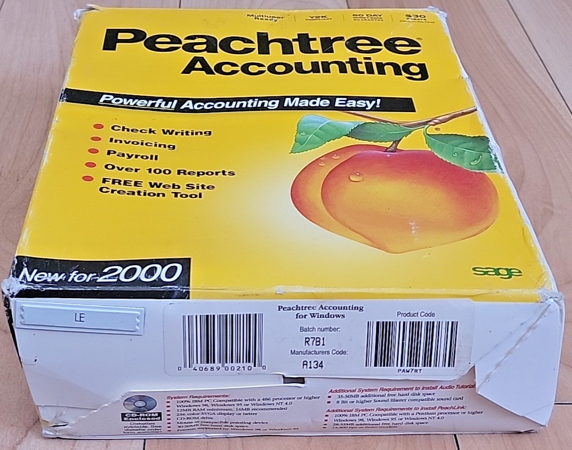 Peachtree PeachLink 2.0 Sage Accounting 2000 CD Web Site Creation Win 95/98 REA