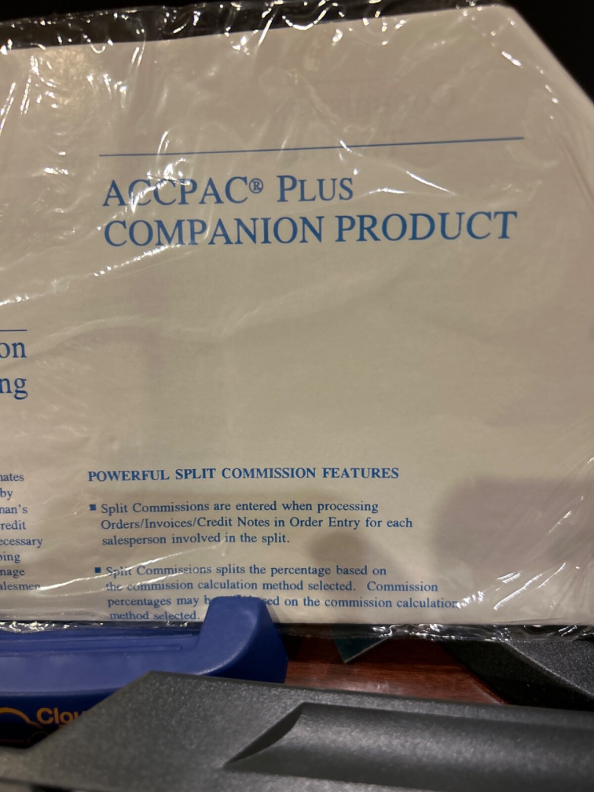 BRAND NEW SEALED ACCPAC Plus Accounting Commission Tracking Companion Product.