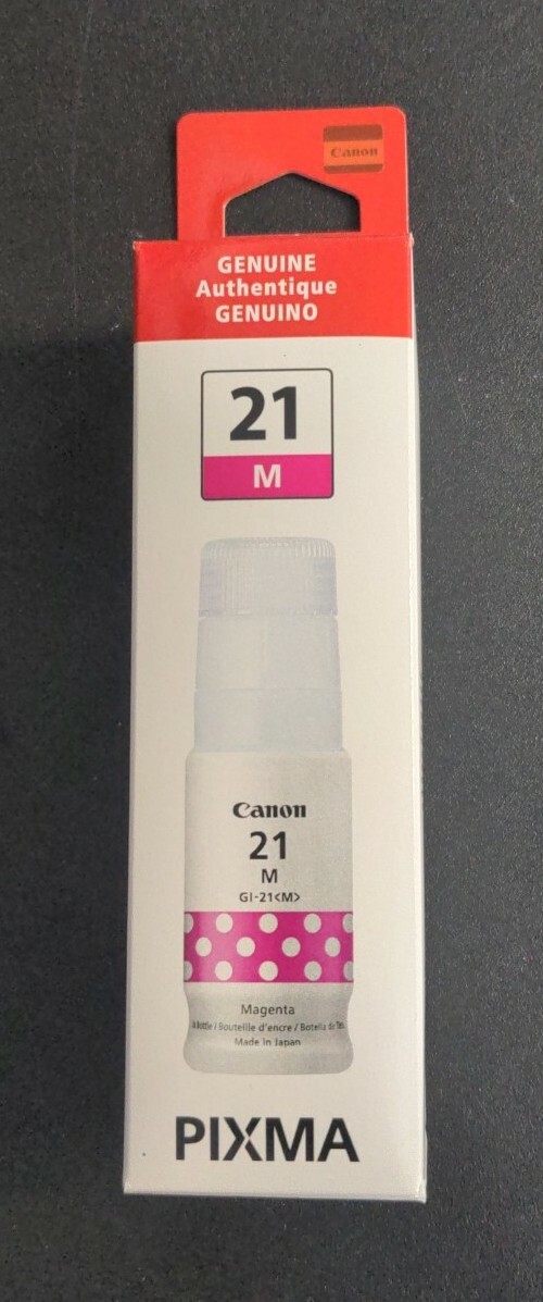 Canon GI-21 Magenta Ink Bottle, Compatible to G3260, G2260 & G1220 Supertank-NEW