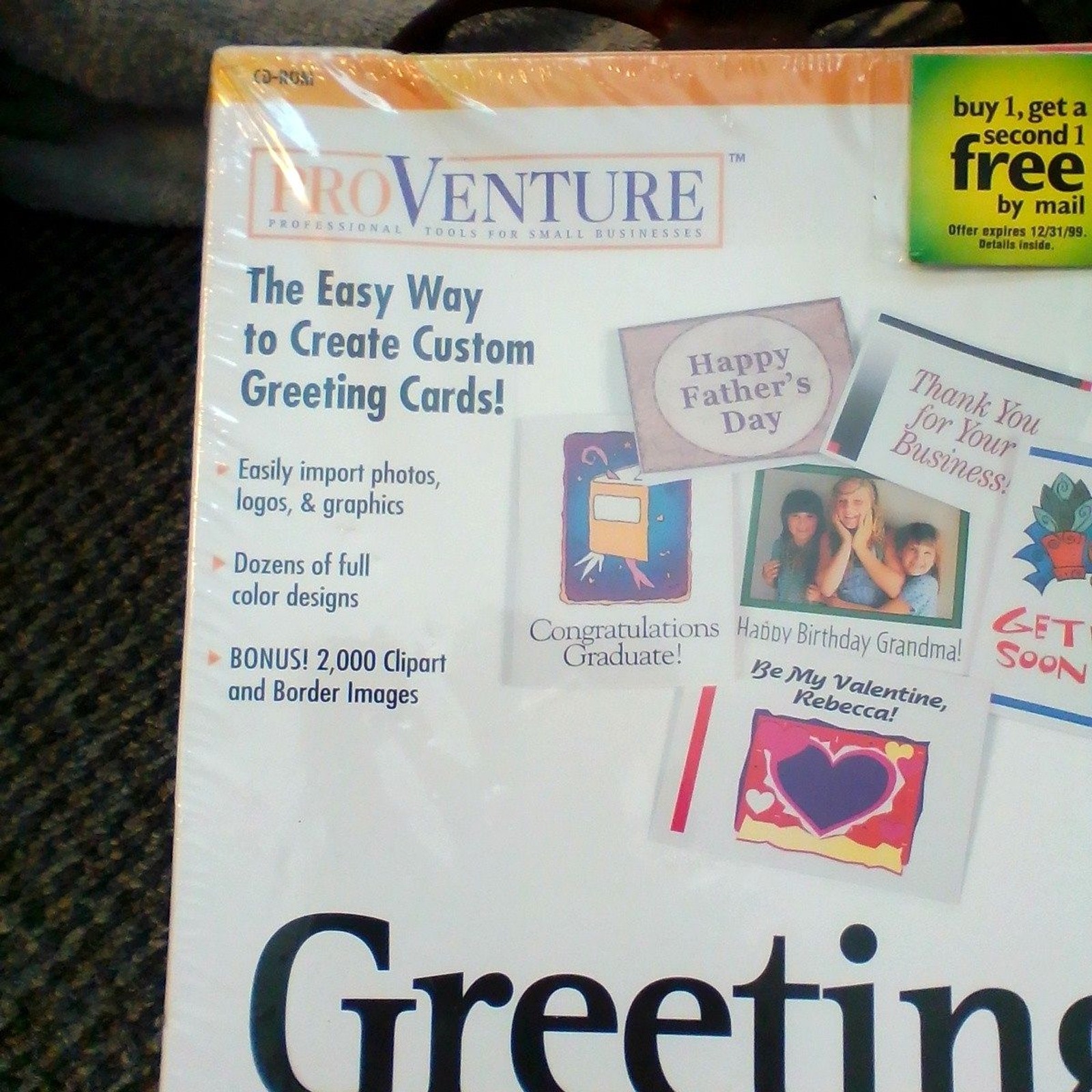 Vtg Computer Software Windows 95 Pro Venture Greeting Cards CD-ROM