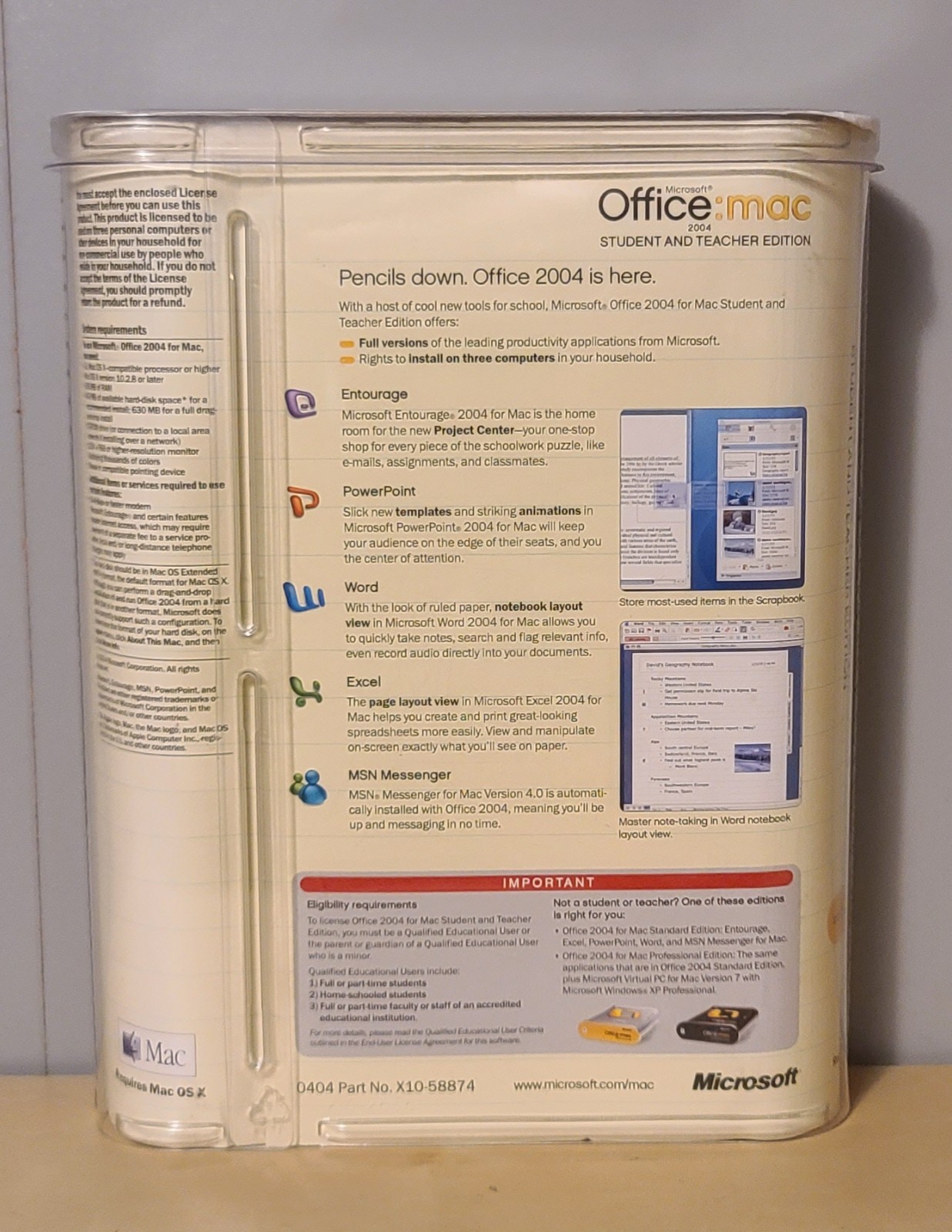 Microsoft Office Mac 2004 Student and Teacher Edition