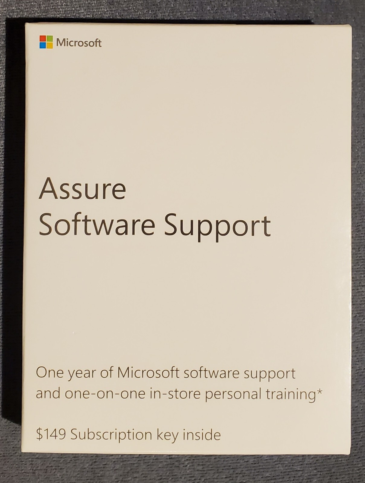 MICROSOFT ASSURE Software Support 1 Year One-on-One In Store Training Retail NEW