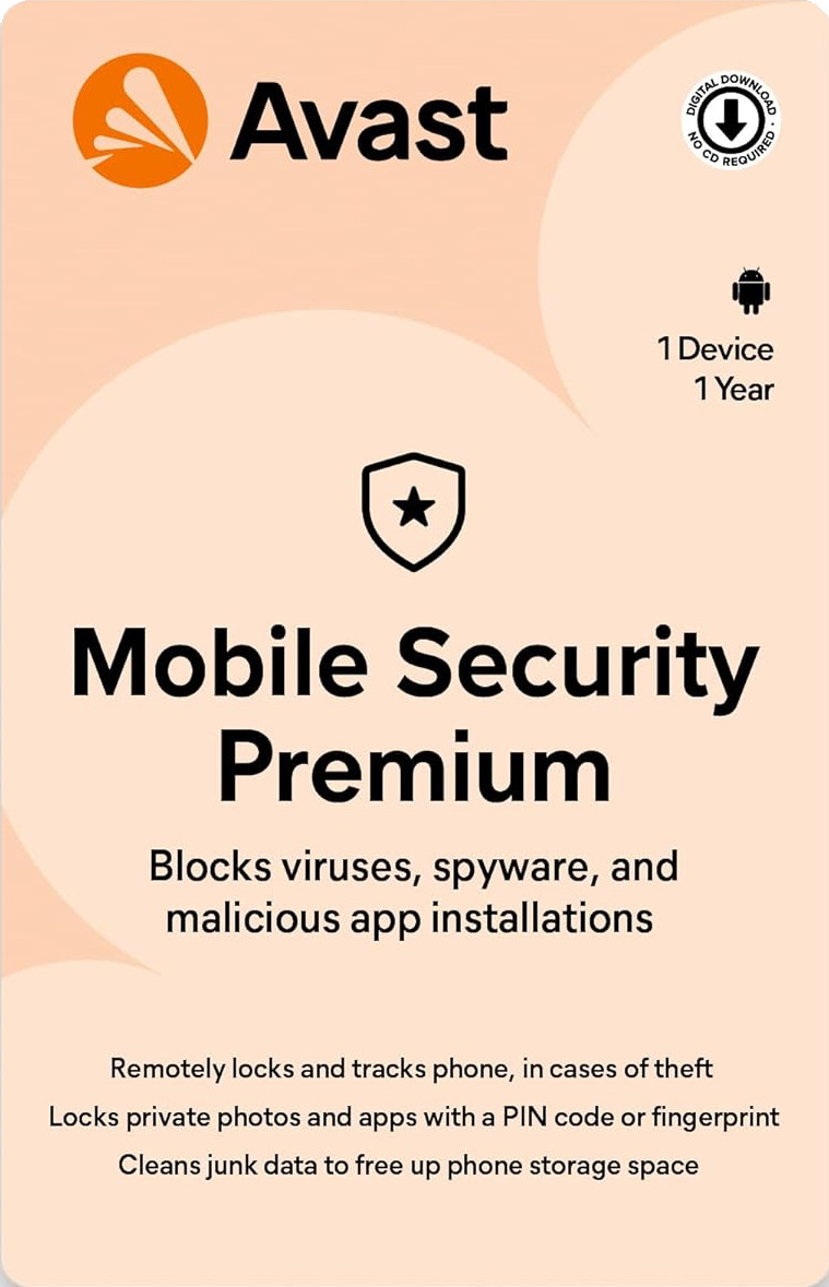 Avast Mobile Security Premium for Android 1 Device 1 Year – 5 Min EMAIL Delivery