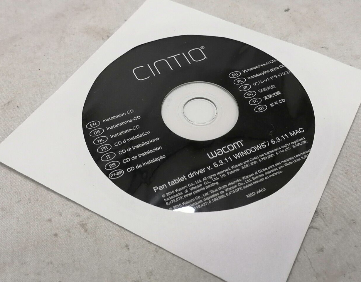 CINTIQ Pen Tablet Driver V.6.3.11 P/N: MED-A463