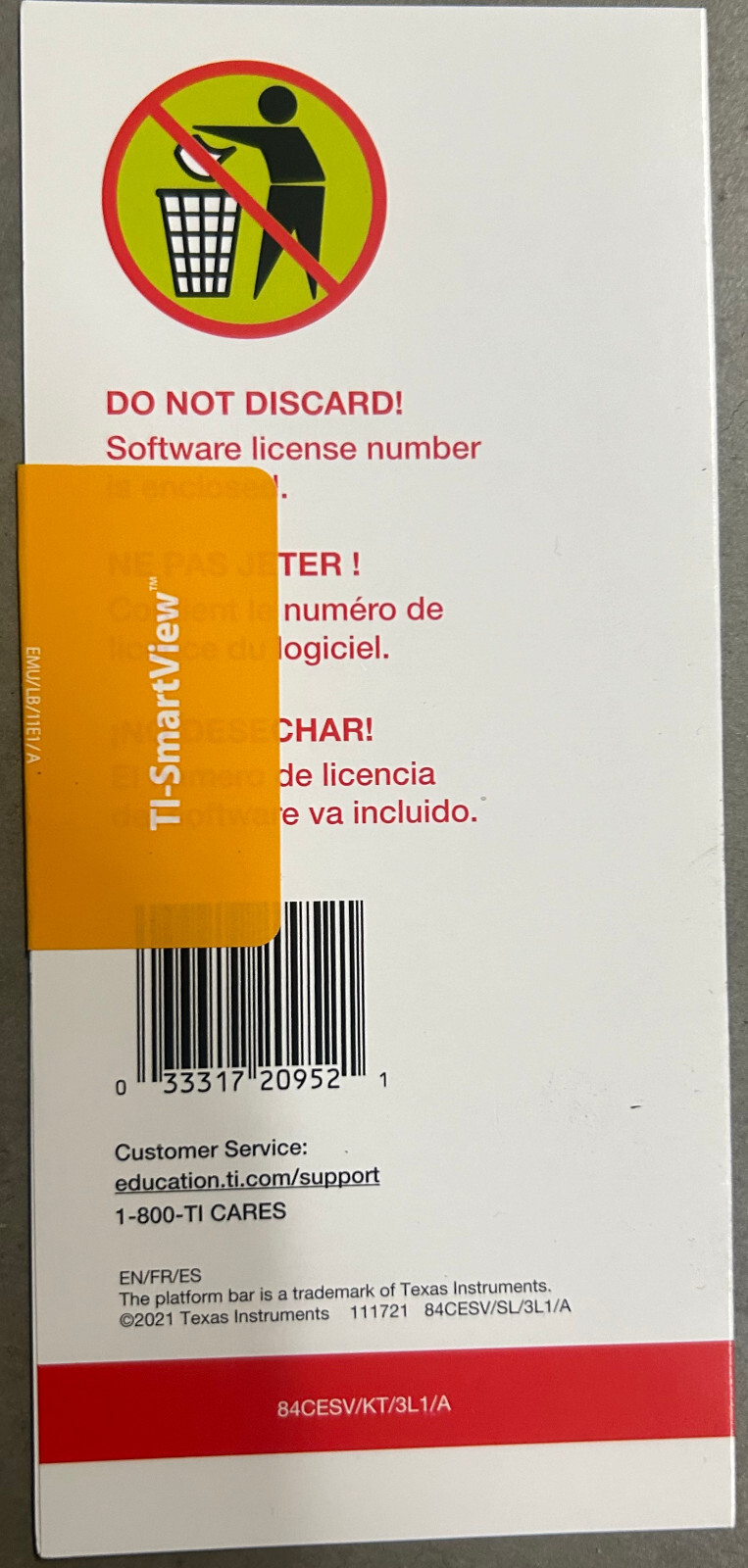 Texas instrument TI-SmartView Emulator 84 PLUS CE Software One year Subscription